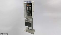 Pay Phone Pedestal, metal, freestanding, older style, stock number P-0107c