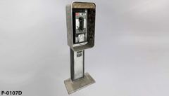 Pay Phone Pedestal, metal, freestanding, older style, w/ payphone, stock number P-0107d