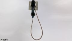 Phone, w/ steel cord and cradle, wall mount, on stainless steel, stock number P-0295
