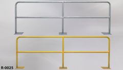 Rail, metal, 120"w x 41"t, w/ (3) feet, stock number R-0025