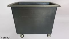 Recycling/Trash bin, gray plastic w/ 4 wheels, 46"wx33"dx35"t, stock number R-0053d