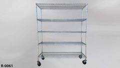 Rack, metro, w/ 5 shelves, castered, 60"w x 18"d x 77"t, stock number R-0061