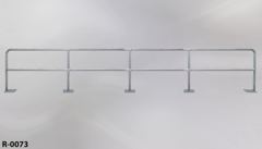 Rail, metal, 240"w x 43"t, w/ (5) feet, stock number R-0073