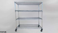Rack, metro, w/ 4 shelves, castered, 60"w x 24"d x 66"t, stock number R-0126