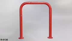 Railing/Barrier, 2" diam. metal pipe, U-shape, w/ 2 flanges, 30"w x, stock number R-0130