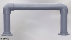 Railing/Barrier, 6" diam. PVC pipe unit, U-shape, grey, w/ 2 elbows &, stock number R-0146g