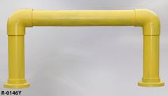 Railing/Barrier, 6" diam. PVC pipe unit, U-shape, yellow, w/ 2 elbows, stock number R-0146y