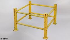 Railing/barrier square enclosure, w/ 2 horizontal bars, 36"w x 36"d x, stock number R-0148