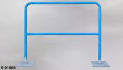 Rail, metal, 48"w x 43"t, w/ (2) 10"sq feet, stock number R-0150b