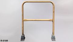Rail, metal, 36"w x 43"t, w/ (2) removable bolt-on 4"w x 4"d x 5"t, stock number R-0189