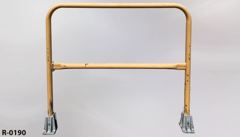 Rail, metal, 48"w x 43"t, w/ (2) removable bolt-on 4"w x 4"d x 5"t, stock number R-0190