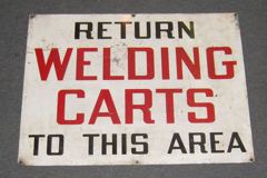Sign-Return Welding Carts To This Area, photo 2 of 2