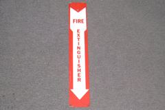 Sign-Fire Extinguisher, red/wht, long, 4"w x 24"t, stock number S-0075l