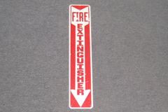 Sign-Fire Extinguisher, red/white, medium, 4"w x 20"t, stock number S-0075m