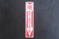 Sign-Fire Extinguisher, red/white, short, 4"w x 18"t, stock number S-0075s