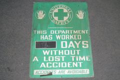Sign-Universal Safety - This Department Has Worked __ Days, stock number S-0083