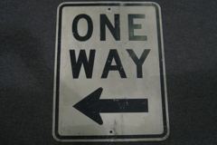 Sign-ONE WAY <, stock number S-0141