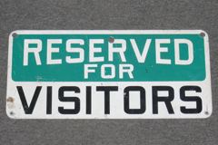 Sign-Reserved for visitors, 14"w x 7"t, stock number S-0158