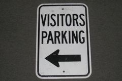 Sign-Visitor Parking metal, black/white, 12"w x 18"t, stock number S-0164