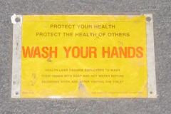 Sign-Protect your health...wash your hands, stock number S-0192