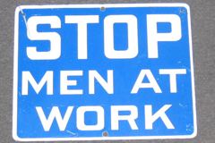 Sign-Stop Men At Work, stock number S-0214