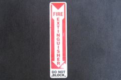 Sign-Fire Extinguisher Do Not Block, 4"w x 18"t, stock number S-0215