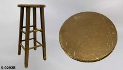 Stool, painted wood, 13"dia w/ squared legs, 30"t, stock number S-0292b