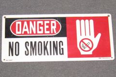 Sign-Danger no smoking, stock number S-0308