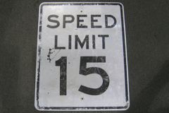 Sign-Speed Limit 15, metal, black/white, 24"w x 30"t, stock number S-0345