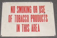 Sign-No Smoking Or Use Of Tobacco Products In This Area, stock number S-0366