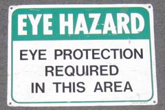 Sign-Eye Hazard Eye Protection Required In This Area, metal, stock number S-0393