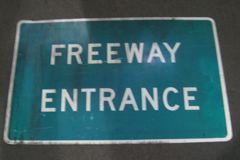 Sign-Freeway Entrance, white/green, 48"w x 30"t, specify type # 1, 2, stock number S-0440