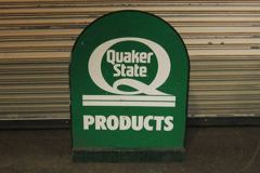 Sign-Quaker State Products, period, w/ base board, metal, stock number S-0462