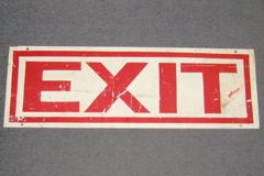 Sign-Exit, plastic, red/white, 33" x 11"t, stock number S-0511
