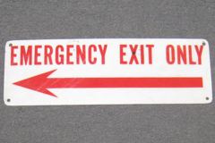 Sign-Emergency Exit Only <, stock number S-0523