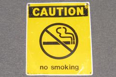 Sign-Caution No Smoking, stock number S-0554