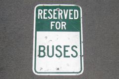 Sign-Reserved For Buses, stock number S-0606