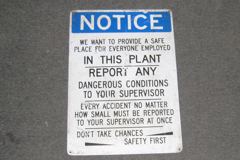 Sign-Notice We Want To Provide a Safe Place For Everyone Employed In, stock number S-0652