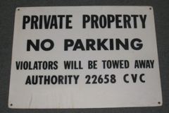 Sign-Private Parking No Parking Violators Will Be Towed Away, stock number S-0684