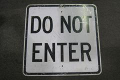 Sign-Do Not Enter, metal, black/white, 24"w x 24"t, stock number S-0704