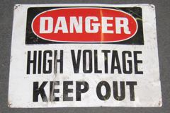 Sign-Danger High Voltage Keep Out, stock number S-0756