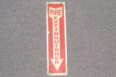 Sign-Fire Extinguisher, metal, red/white, 3"w x 14"t, stock number S-0791