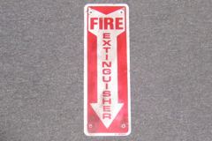 Sign-Fire Extinguisher, plastic, red/white, 4"w x 12"t, stock number S-0792a