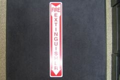 Sign-Fire Extinguisher, plastic, red/white, 4"w x 24"t, stock number S-0792c