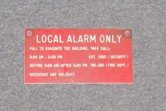 Sign-Local Alarm Only Pull to Evacuate..., engraved plastic, wht/red, stock number S-0812