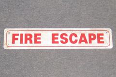 Sign-Fire Escape , plastic, red/wht, 20"w x 4"t, stock number S-0824