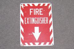 Sign-Fire Extinguisher, metal, red/silver, 10"w x 14"t, stock number S-0834