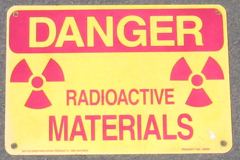 Sign-Danger Radioactive Materials red/yellow, stock number S-0876