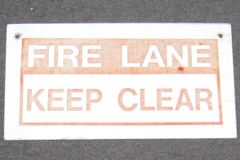 Sign-Fire Lane Keep Clear, metal, red/white, 15"w x 8"t, stock number S-1000