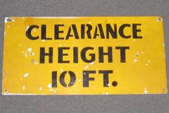Sign-Clearance Height 10 Ft, blk/yellow, metal, 20"w x 10"t, stock number S-1009